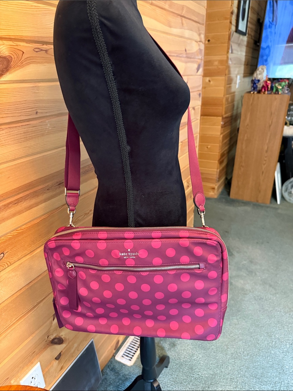 kate spade Magenta and Pink Polka Dot Computer Bag